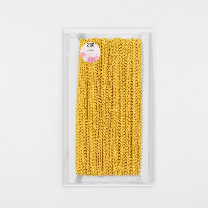 Тесьма декоративная «Шанель», 8 мм, 10 ± 1 м, цвет жёлтый Тесьма декоративная «Шанель», 8 мм, 10 ± 1 м, цвет жёлтый