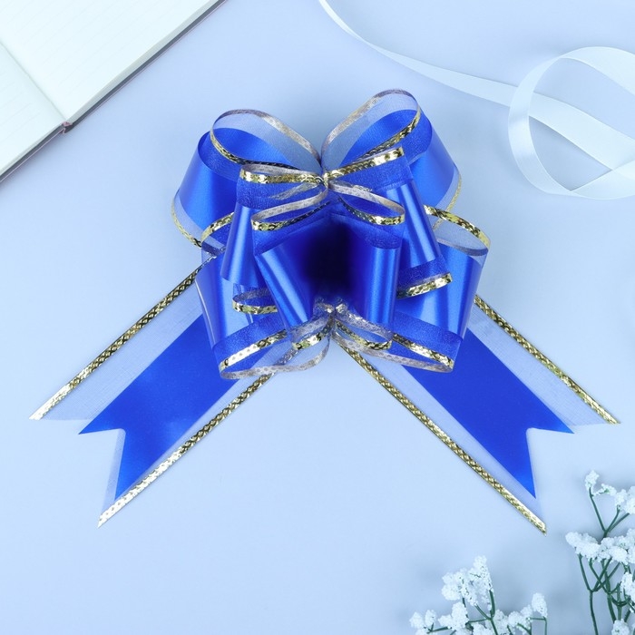 Бант-бабочка №7 Бант-бабочка №7 "Золотая полоса", цвет синий