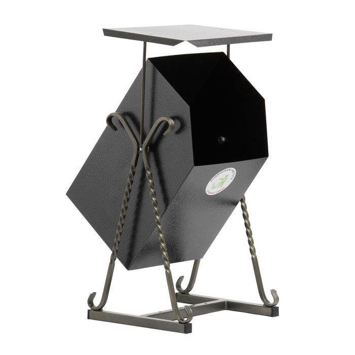 Урна уличная Урна уличная "Квадратная на гнутых ножках" с крышей 22 л, серая, бак 0,5 мм, 63 х 33 х 33 см