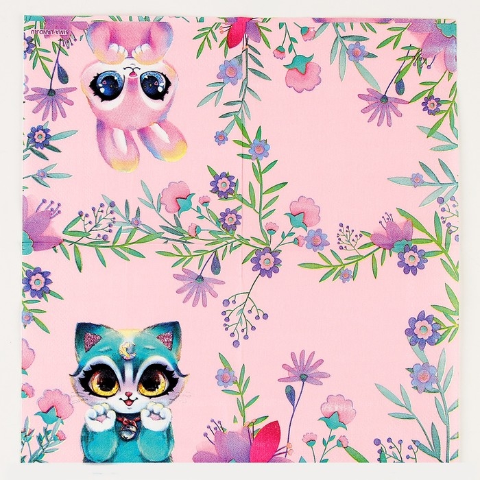 Салфетки бумажные 25*25см Салфетки бумажные 25*25см "Зая" (набор 20 шт)