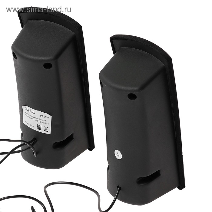 Компьютерные колонки 2.0 Perfeo UNO, 2 х 1,5 Вт, USB, черные Компьютерные колонки 2.0 Perfeo UNO, 2 х 1,5 Вт, USB, черные