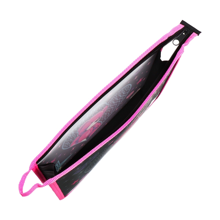 Папка д/тетрадей А5 молния сверху пластик 205*240 ПТ 73-12 дев Яркий мишка фольга 72734