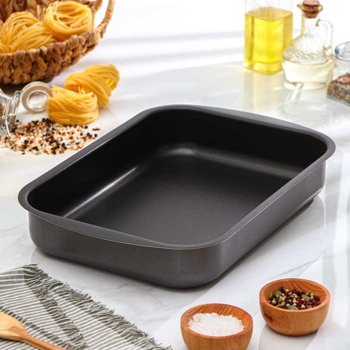 Противень Discovery, 39,5×27×6,5 см, антипригарное покрытие, цвет серый Противень Discovery, 39,5×27×6,5 см, антипригарное покрытие, цвет серый