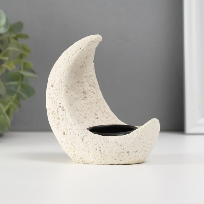 Подсвечник гипс, металл на 1 свечу Подсвечник гипс, металл на 1 свечу "Месяц" d=3,8 см 7,5х10х11,5 см