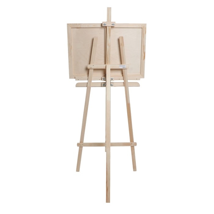 Мольберт тип «Лира» 175 х 62 см, планшет 70 х 50 мм, полка 66 х 12 см, с бегунком, неокрашенное дерево, Calligrata Мольберт тип «Лира» 175 х 62 см, планшет 70 х 50 мм, полка 66 х 12 см, с бегунком, неокрашенное дерево, Calligrata