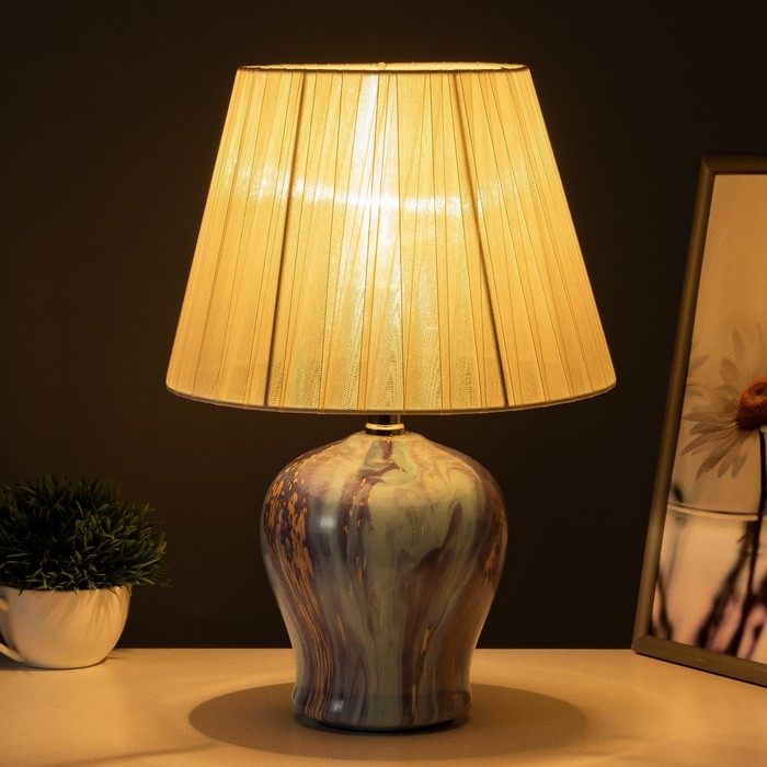 Настольная лампа Настольная лампа "Симона" Е27 40Вт сине-лазурный 25х25х36 см RISALUX