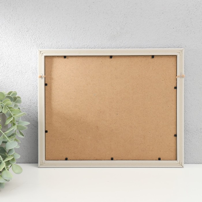 Фоторамка пластик, текстиль на 2 фото Фоторамка пластик, текстиль на 2 фото "Рассвет" с прищепками, белый 27,7х23 см