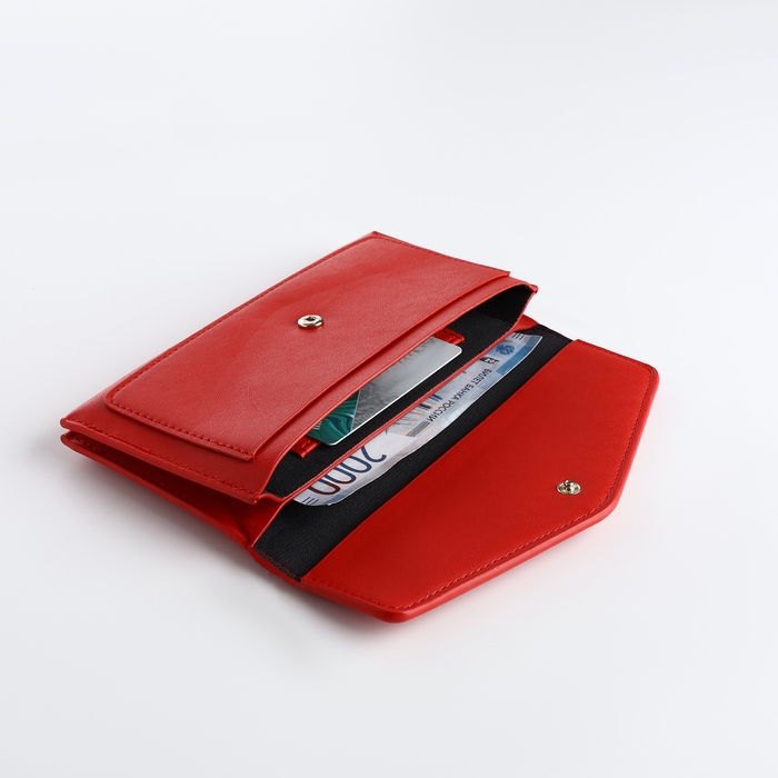 Кошелёк женский на кнопке, цвет красный