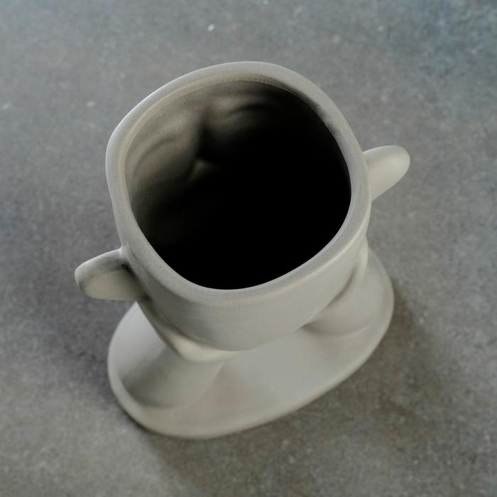 Кашпо Кашпо "Голова юноши" серое, 27см