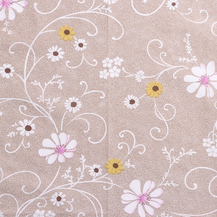 Скатерть на стол на нетканой основе «Ромашки», 137×110 см, цвет коричневый