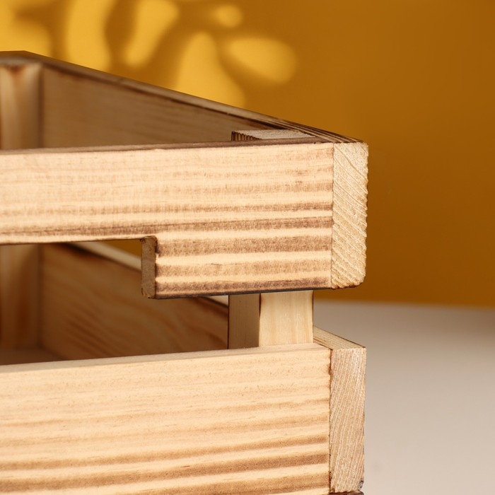 Кашпо деревянное двуреечное, обжиг 25х22х9 см натуральный Кашпо деревянное двуреечное, обжиг 25х22х9 см натуральный