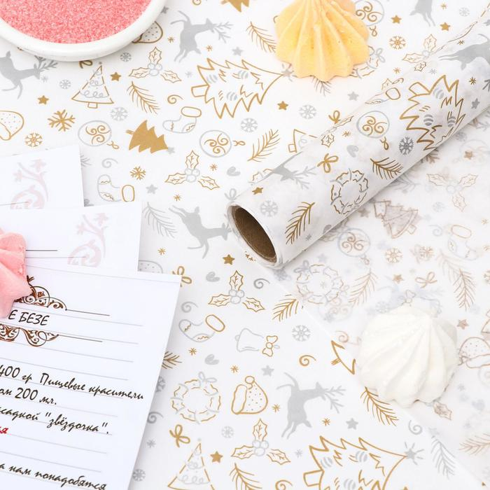 Бумага силиконизированная «Олень», серебряный, 0,38 х 5 м Бумага силиконизированная «Олень», серебряный, 0,38 х 5 м