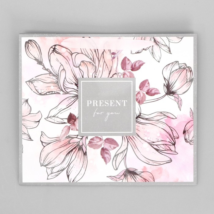 Пакет подарочный ламинированный горизонтальный, упаковка, &laquo;Present for you&raquo;, ML 27 х 23 х 11,5 см