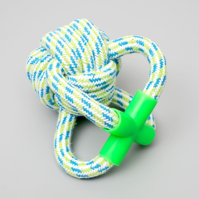 Игрушка канатная Игрушка канатная "Мегамяч" с ручкой, до 190 г, 15 х 9 см, микс цветов