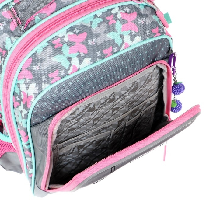 Рюкзак каркасный 39 х 29 х 17 см, серый/бирюзовый ACR22-179-11 Рюкзак каркасный 39 х 29 х 17 см, серый/бирюзовый ACR22-179-11