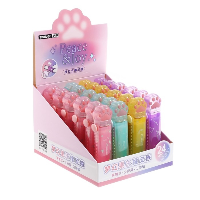 Ластик фигурный выдвижной Calligrata  Ластик фигурный выдвижной Calligrata "Лапка", МИКС