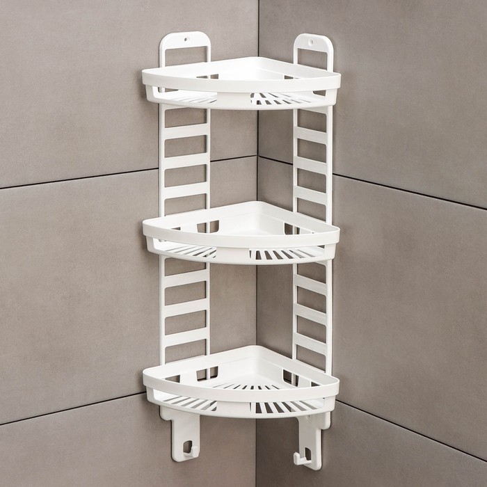 Полка угловая «Трансформер», 25×18×58 см, цвет белый Полка угловая «Трансформер», 25×18×58 см, цвет белый