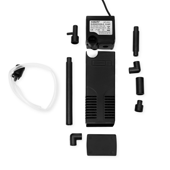 Внутренний фильтр Hidom AP-650L, 350 л/ч, 5 Вт, с дождевальной флейтой