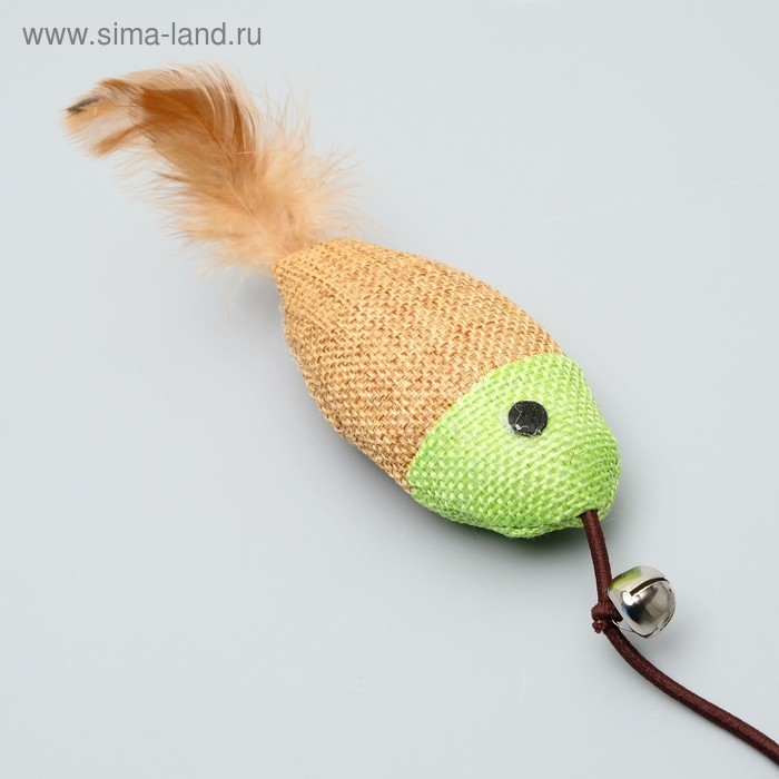 Дразнилка-удочка из эко-материалов  Дразнилка-удочка из эко-материалов "Рыбка с перьями"