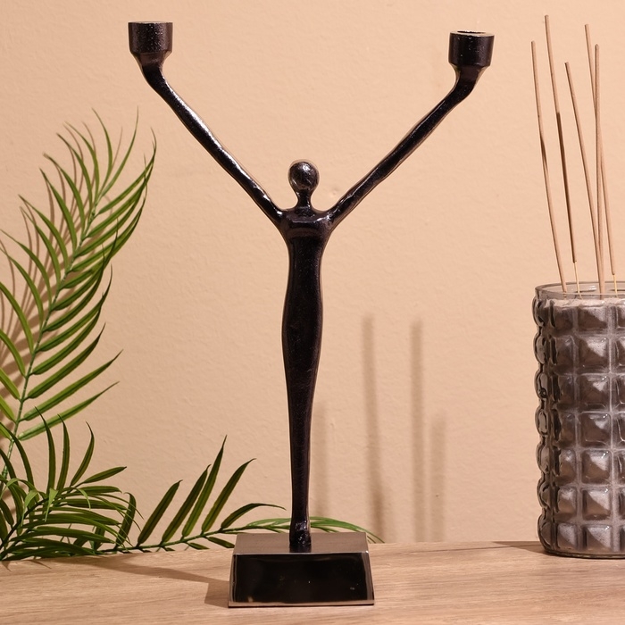 Подсвечник на 2 свечи  Подсвечник на 2 свечи "Ленни" 42 см, металл