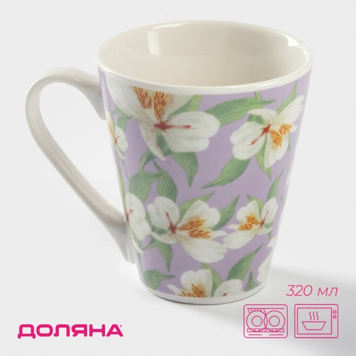 Кружка фарфоровая Доляна &laquo;Весна&raquo;, 320 мл