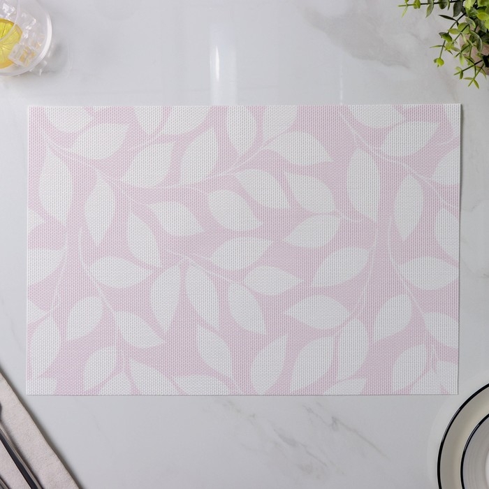 Салфетки сервировочные на стол Доляна «Розовое настроение», 4 шт, 45×30 см, цвет розовый