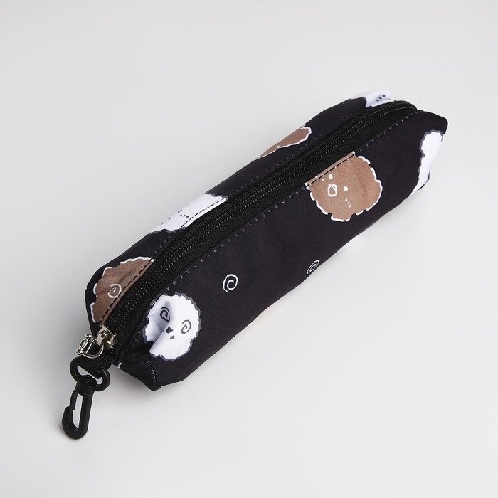 Рюкзак школьный из текстиля на молнии, 3 кармана, пенал, цвет чёрный