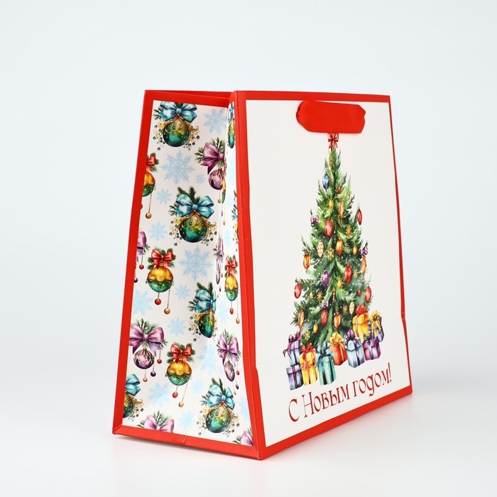 Пакет подарочный новогодний ламинированный квадратный «С Новым годом», ёлка 22 х 22 х 11 см , Новый год Пакет подарочный новогодний ламинированный квадратный «С Новым годом», ёлка 22 х 22 х 11 см , Новый год