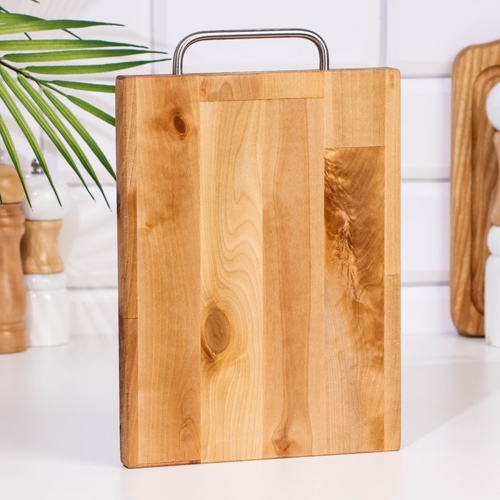 Доска разделочная Доска разделочная "Прямоугольник" малая (металлическая ручка) 26х18х1,8 см