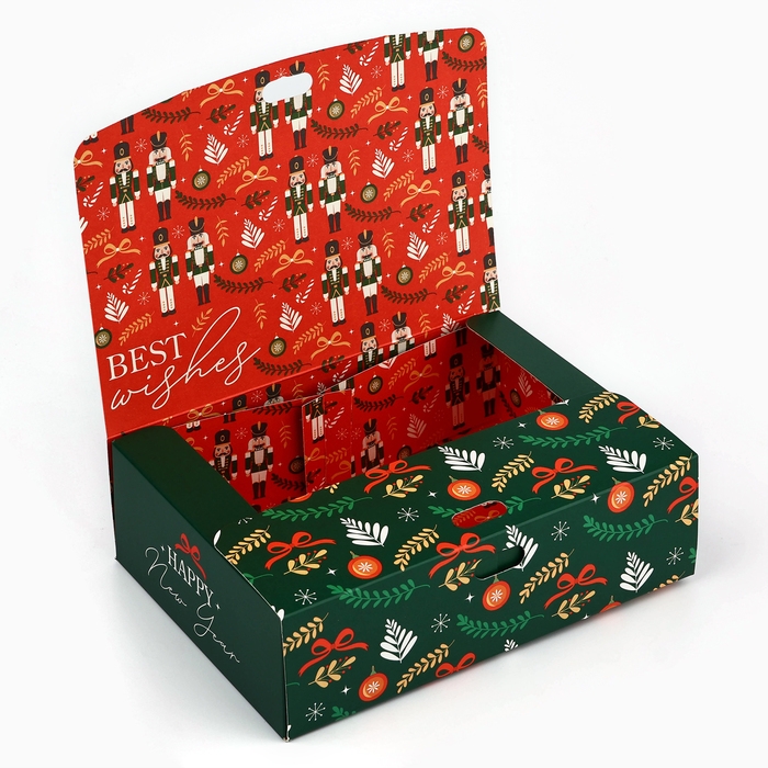 Коробка подарочная новогодняя складная двухсторонняя «Щелкунчик», 16.5 х 12.5 х 5 см, БЕЗ ЛЕНТЫ, Новый год Коробка подарочная новогодняя складная двухсторонняя «Щелкунчик», 16.5 х 12.5 х 5 см, БЕЗ ЛЕНТЫ, Новый год