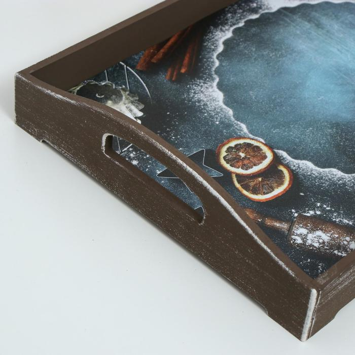 Поднос деревянный для завтрака Поднос деревянный для завтрака "Прованс. Корица", 43×27.5×7 см, коричневый