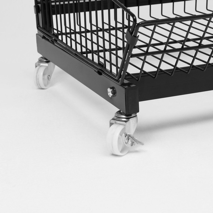 Накопитель разборный на колесах, 5 корзин, 58×53×146 см, цвет чёрный Накопитель разборный на колесах, 5 корзин, 58×53×146 см, цвет чёрный