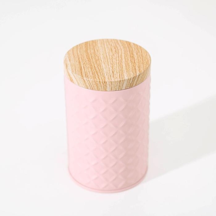 Банка для сыпучих продуктов &laquo;Сканди&raquo;, 430 мл, 11,5&times;7,3 см, цвет розовый