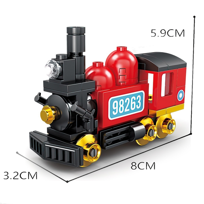 Конструктор &laquo;ЖД. Паровоз&raquo;, с запуском, 71 деталь