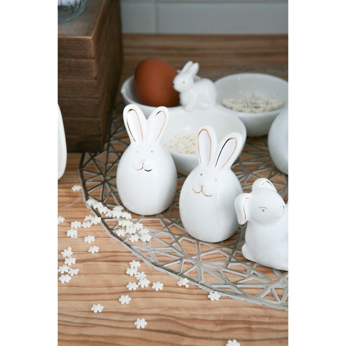 Набор для специй Доляна «Зайка в золотом», 2 предмета: солонка 50 мл, перечница 50 мл, цвет белый Набор для специй Доляна «Зайка в золотом», 2 предмета: солонка 50 мл, перечница 50 мл, цвет белый