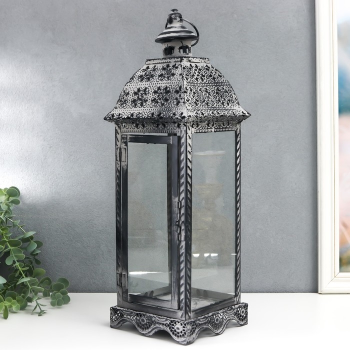 Подсвечник металл фонарь Подсвечник металл фонарь "Цветы из бабочек" 45х14,5х14,5 см