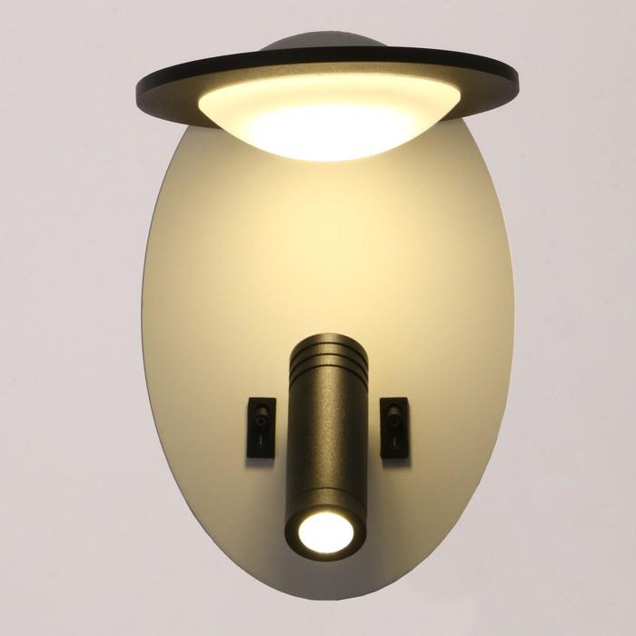 Бра 85106/2 LED 5+3Вт 4000К белый-черный 13х15х20 см