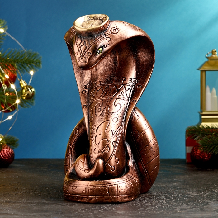 Копилка  Копилка "Змея Принцесса Кобра" бронза, 13х22см