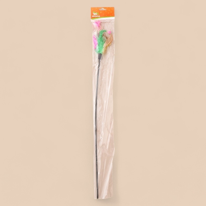 Дразнилка с перьями и усиками, 50 см, микс цветов Дразнилка с перьями и усиками, 50 см, микс цветов