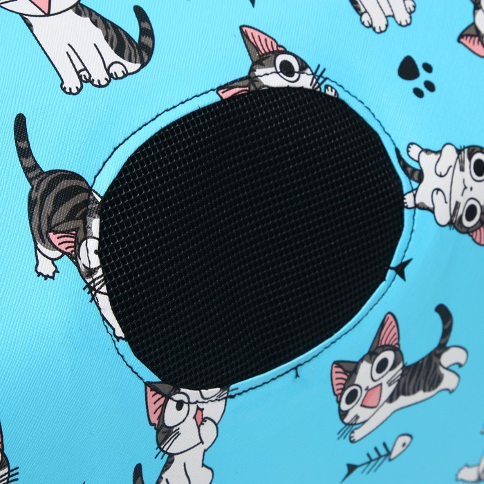 Сумка - переноска для животных  Сумка - переноска для животных "Играющие котики", голубая, размер L, 53 х 21 х 29 см