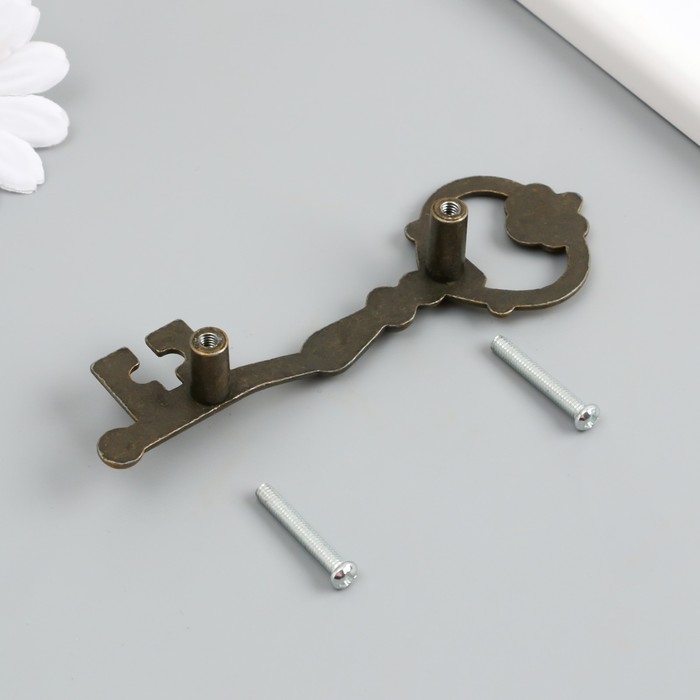 Ручка для шкатулки металл Ручка для шкатулки металл "Ключ" бронза 12х3,8х5,8 см