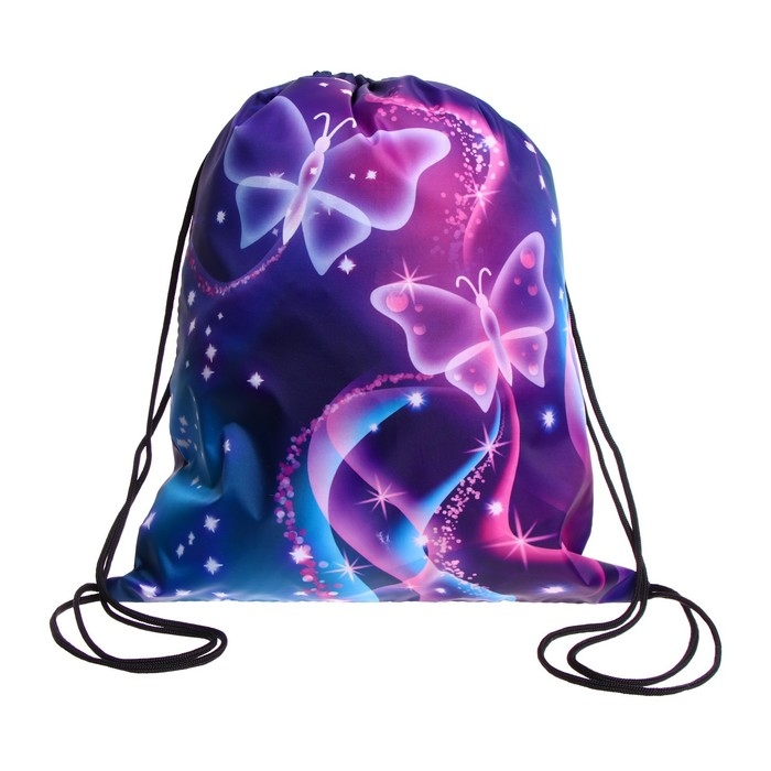 Мешок для обуви 420 х 340 мм, Calligrata МСО-5С, (мягкий полиэстер, плотность 210D),  Мешок для обуви 420 х 340 мм, Calligrata МСО-5С, (мягкий полиэстер, плотность 210D), "Бабочки"