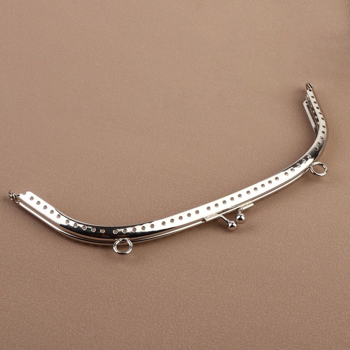 Фермуар пришивной «Полукруг», с креплениями, 20 × 7,5 см, цвет серебряный Фермуар пришивной «Полукруг», с креплениями, 20 × 7,5 см, цвет серебряный