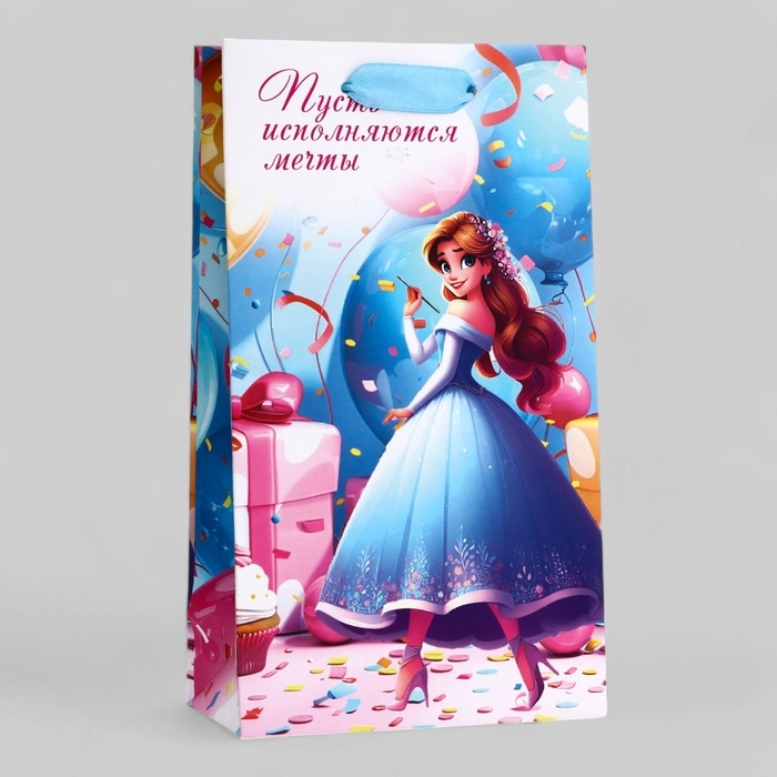 Пакет подарочный ламинированный Пакет подарочный ламинированный "Принцесса",13 х 23 х 7 см