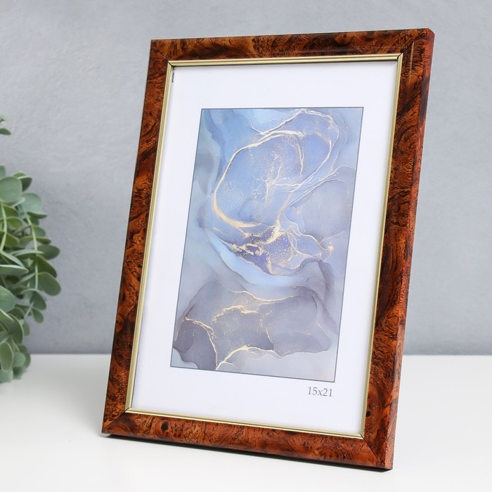 Фоторамка пластик Фоторамка пластик "Офис 8" 15х21 см, карельская берёза