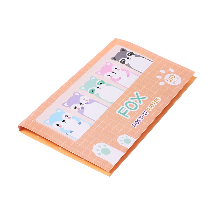 Набор закладок фигурных из бумаги, 20л*7 цветов, 57*17мм, 60*60 мм, 57*36мм, Енотики Набор закладок фигурных из бумаги, 20л*7 цветов, 57*17мм, 60*60 мм, 57*36мм, Енотики