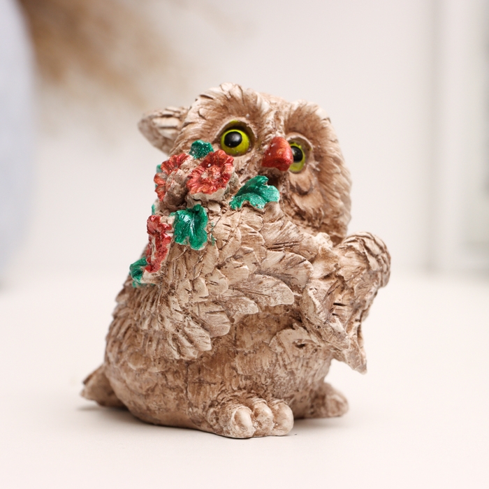 Фигура Фигура "Сова с букетом" 8х6х6см