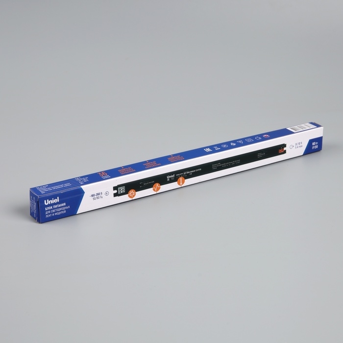 Ультратонкий блок питания для светодиодных лент и модулей Uniel PRO, 60 Вт, 12 В, IP20 Ультратонкий блок питания для светодиодных лент и модулей Uniel PRO, 60 Вт, 12 В, IP20