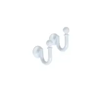 Крючок для штор ТУНДРА KS003, однорожковый, цвет белый, 2 шт Крючок для штор ТУНДРА KS003, однорожковый, цвет белый, 2 шт