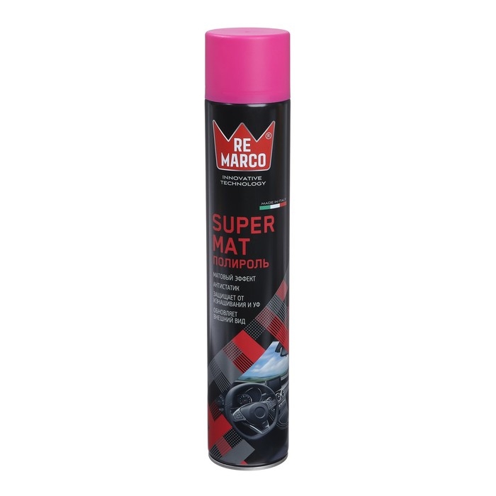 Полироль пластика RE MARCO SUPER MAT, Bubble Gum, матовый, аэрозоль, 750 мл Полироль пластика RE MARCO SUPER MAT, Bubble Gum, матовый, аэрозоль, 750 мл